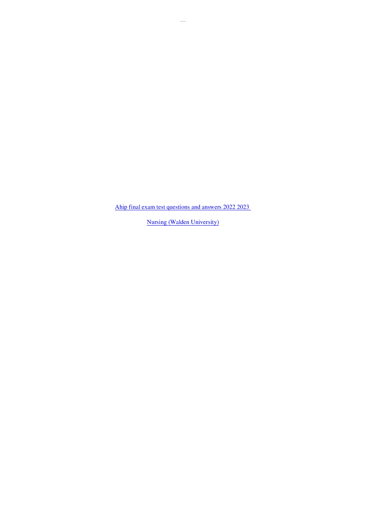 Preview image for AHIP Final Exam Test Questions and Answers (2022-2023)! Rated A+ Ans